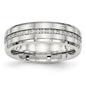 High-quality 6.5mm Chisel Stainless Steel Band with CZ Accents - Stylish Design-5