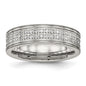 High-Quality 6.5mm CZ Accent Stainless Steel Chisel Band - Stylish Value-7
