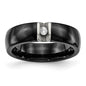 High-Quality Polished Stainless Steel Chisel Ring | Stylish Black Ceramic & CZ-2
