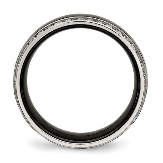 Buy Stylish Polished Stainless Steel Chisel Ring with Cubic Zirconia Accents
