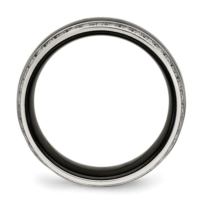 Buy Stylish Polished Stainless Steel Chisel Ring with Cubic Zirconia Accents-2