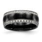 Buy Exclusive Polished Stainless Steel Chisel Ring with CZ Accents - Stylish!-4