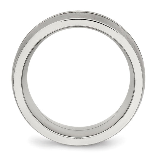 Buy Designer 10mm Chiseled Stainless Steel Band with CZ Accents - Stylish Value!