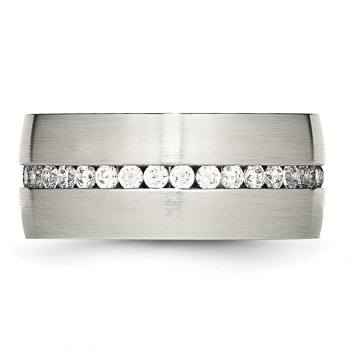 Buy Stylish 10mm CZ Accent Chisel Stainless Steel Band - High-Quality Design-3