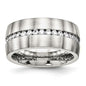 Buy Designer 10mm Chiseled Stainless Steel Band with CZ Accents - Stylish Value!-2