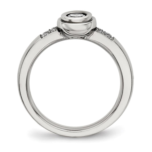 Buy Stylish Polished CZ Ring - Chiseled Stainless Steel - Affordable Elegance