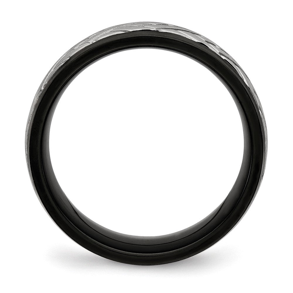 Buy Stylish 8mm Grooved Band | Brushed Black IP-Plated Stainless Steel