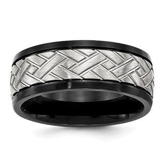 Exclusive 8mm Grooved Band in Brushed Black IP-Plated Stainless Steel | Luxury Value