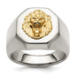 Buy Exclusive Polished Lion Head Ring - Stylish Chiseled Stainless Steel & 14K Gold-1