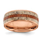 Exclusive 8mm Chisel Stainless Steel Band with Wood & Antler Inlay - Stylish!-10