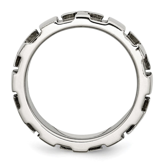 Buy Stylish 9mm Diamond Cross Band in Chisel Stainless Steel - High-Quality Design