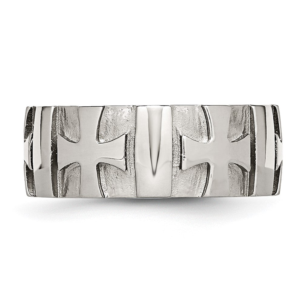 Buy Stylish 9mm Diamond Cross Band in Chisel Stainless Steel - High-Quality Design