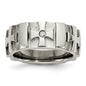 Buy Stylish 9mm Brushed & Polished 3pt Diamond Cross Band in Stainless Steel-2