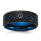 Buy Stylish 8mm Stainless Steel Band with Black & Blue IP-Plating & CZ Inlay-3