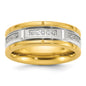 Buy Stylish 8mm Chisel Stainless Steel Band - Yellow IP-Plated, CZ Accents-1