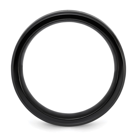 High-quality Polished Black IP-Plated 9mm Stainless Steel Band with Wood Inlay