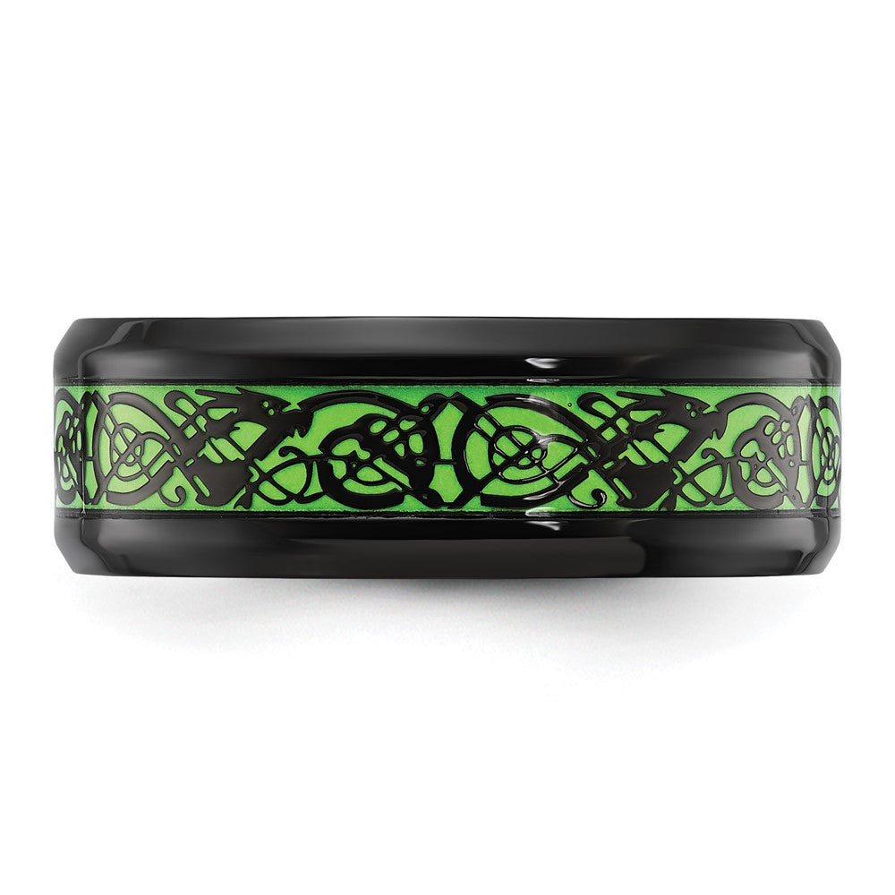 Buy High-Quality 8mm Stainless Steel Dragon Band - Stylish Glow-in-the-Dark Design