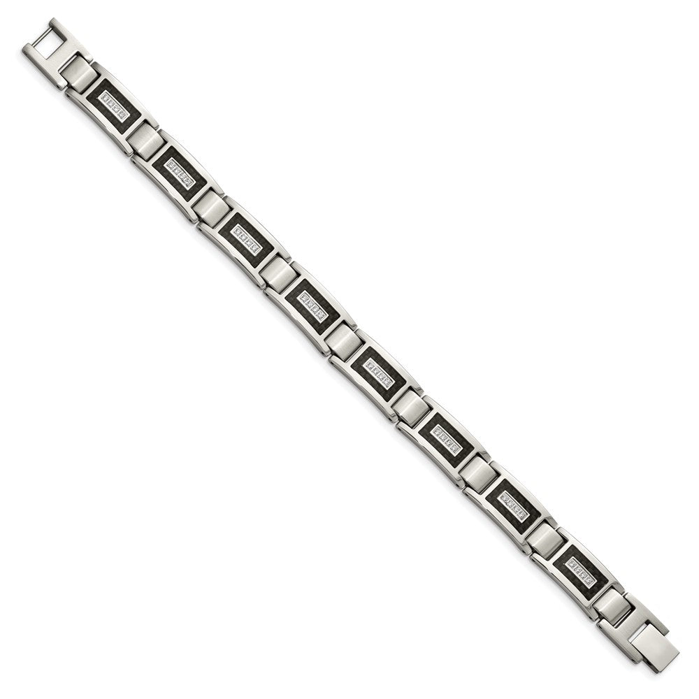 Buy Exclusive Chisel 8.75-Inch Stainless Steel Bracelet with CZ Inlay