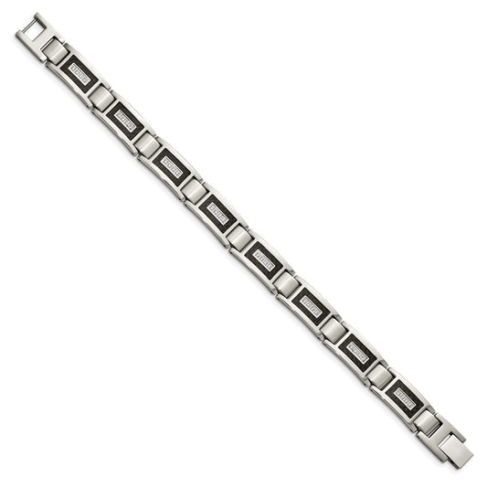Buy Exclusive Chisel 8.75-Inch Stainless Steel Bracelet with CZ Inlay