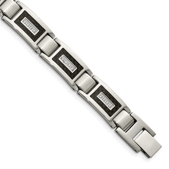 Buy Exclusive Chisel 8.75-Inch Stainless Steel Bracelet with CZ Inlay