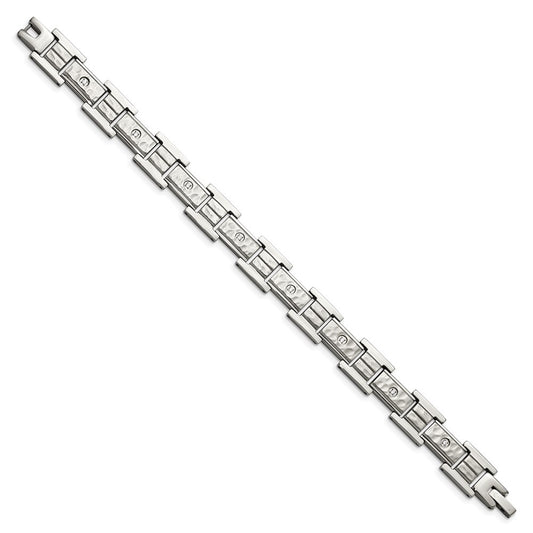 Buy High-Quality Chisel 8.5-Inch Stainless Steel Bracelet with CZ Accents