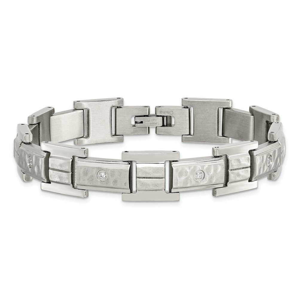 Buy High-Quality Chisel 8.5-Inch Stainless Steel Bracelet with CZ Accents