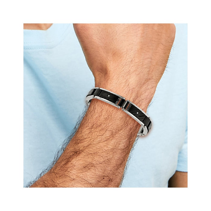 Buy Exclusive 8.75-Inch Chisel Link Bracelet in Polished Stainless Steel-5