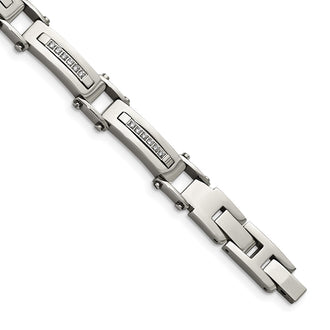 High-Quality Chisel Polished Stainless Steel Bracelet - 8.25" + CZ Accents, Stylish Value