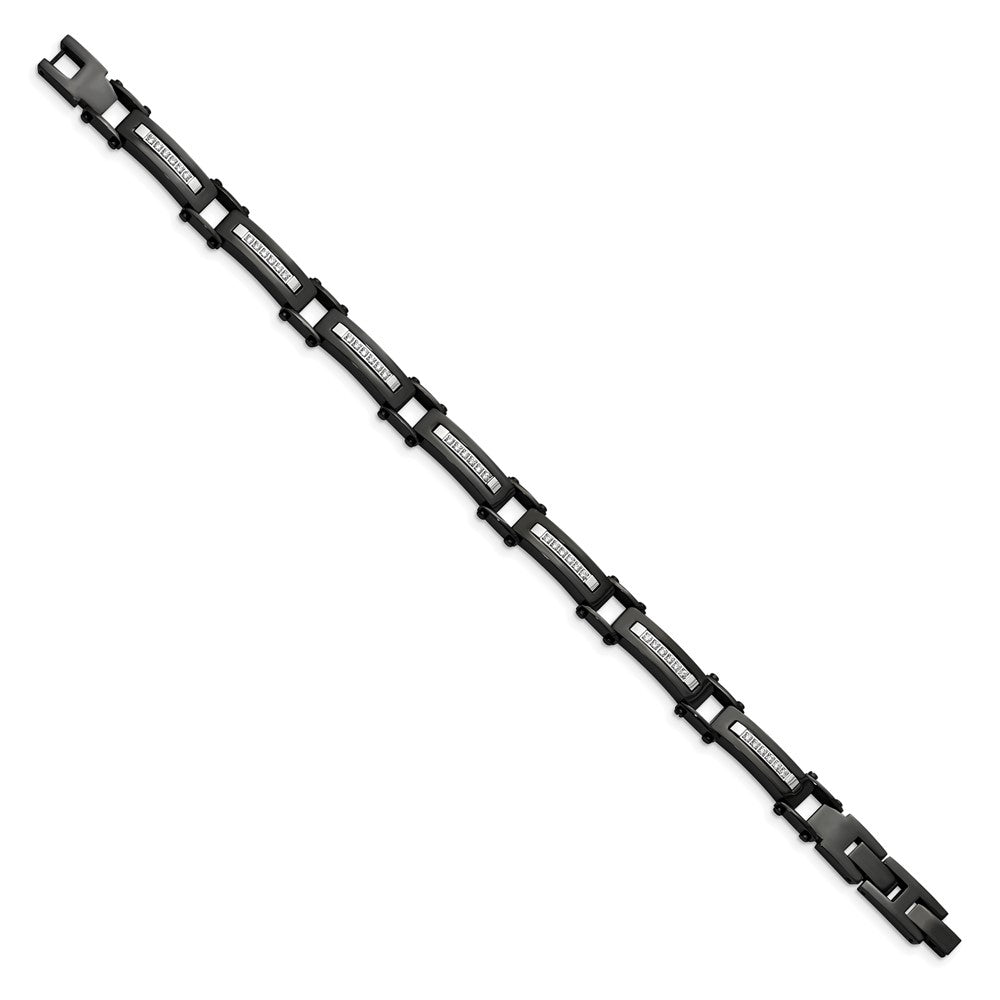 Buy Exclusive Chisel Polished Black IP-Plated Stainless Steel Bracelet 8.25"