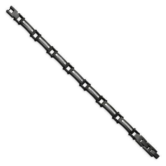 Buy Exclusive Chisel Polished Black IP-Plated Stainless Steel Bracelet 8.25"