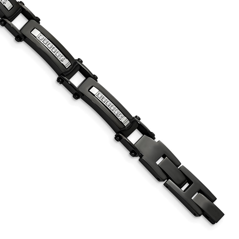 Buy Exclusive Chisel Polished Black IP-Plated Stainless Steel Bracelet 8.25"