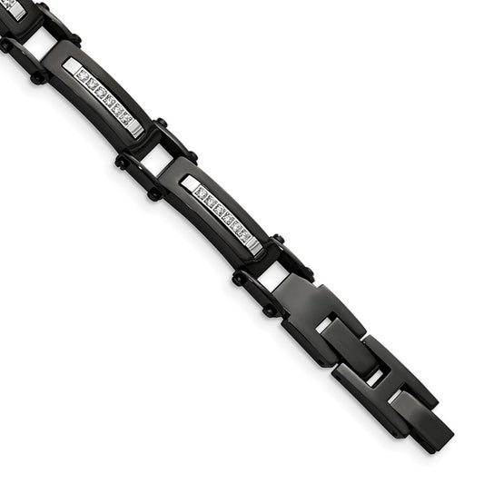 Buy Exclusive Chisel Polished Black IP-Plated Stainless Steel Bracelet 8.25"