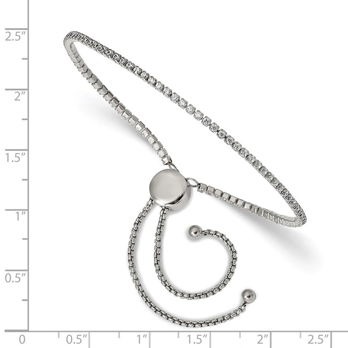Buy Exclusive Polished Stainless Steel CZ Adjustable Chisel Bracelet - Stylish Value-3