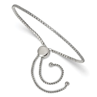 Buy Exclusive Polished Stainless Steel CZ Adjustable Chisel Bracelet - Stylish Value