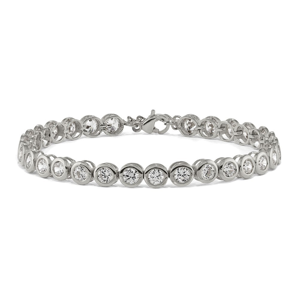 Buy Stylish 7-Inch Chisel Polished Stainless Steel CZ Link Bracelet - Luxury Quality