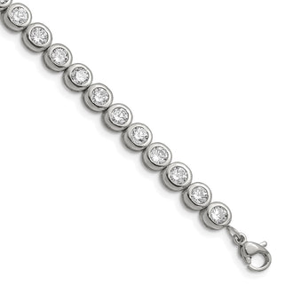 Buy Stylish 7-Inch Chisel Polished Stainless Steel CZ Link Bracelet - Luxury Quality