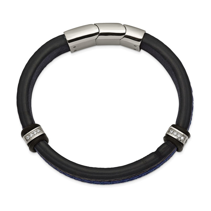 High-Quality Chisel Polished Stainless Steel Bracelet - 8 Inch Stylish Design-2
