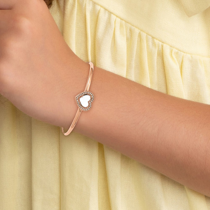 Shop Stylish 6.5-Inch Chisel Polished Stainless Steel Heart Bangle Bracelet-4