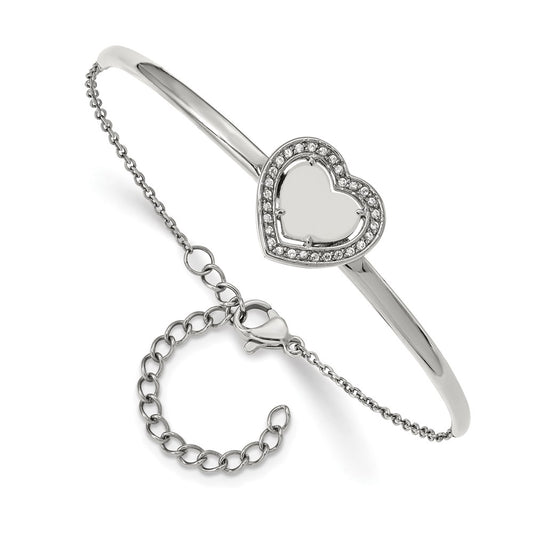 Buy Stylish Chisel Polished Stainless Steel Bangle Bracelet - 6.5" + 2" Extension