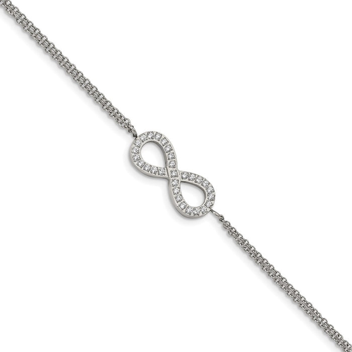 Buy Stylish Polished Stainless Steel Chisel Bracelet - 6.25 + 2 Extension-1