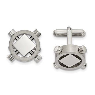 Buy Exclusive Brushed & Polished Stainless Steel Chisel Cufflinks - Stylish Value