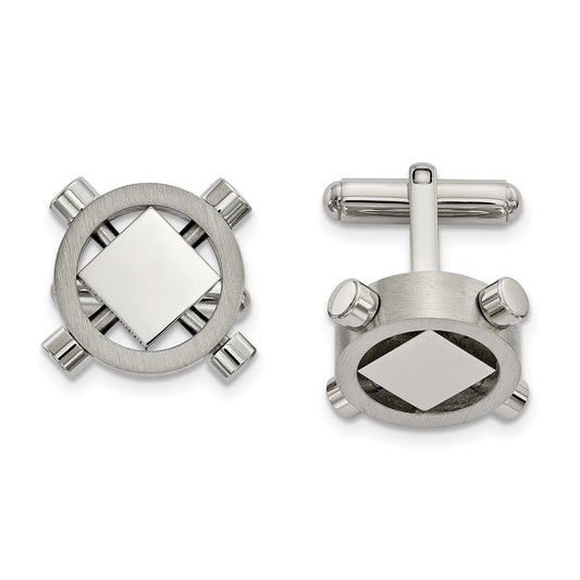 Buy Exclusive Brushed & Polished Stainless Steel Chisel Cufflinks - Stylish Value