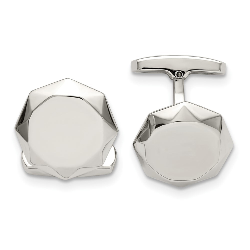 Buy Exclusive Polished Geometric Cuff Links - Stylish Chisel Stainless Steel