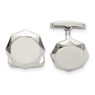 Buy Exclusive Polished Geometric Cuff Links - Stylish Chisel Stainless Steel