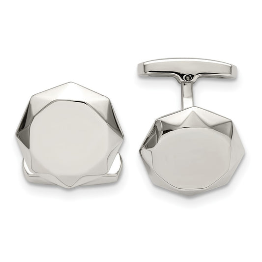 Buy Exclusive Polished Geometric Cuff Links - Stylish Chisel Stainless Steel
