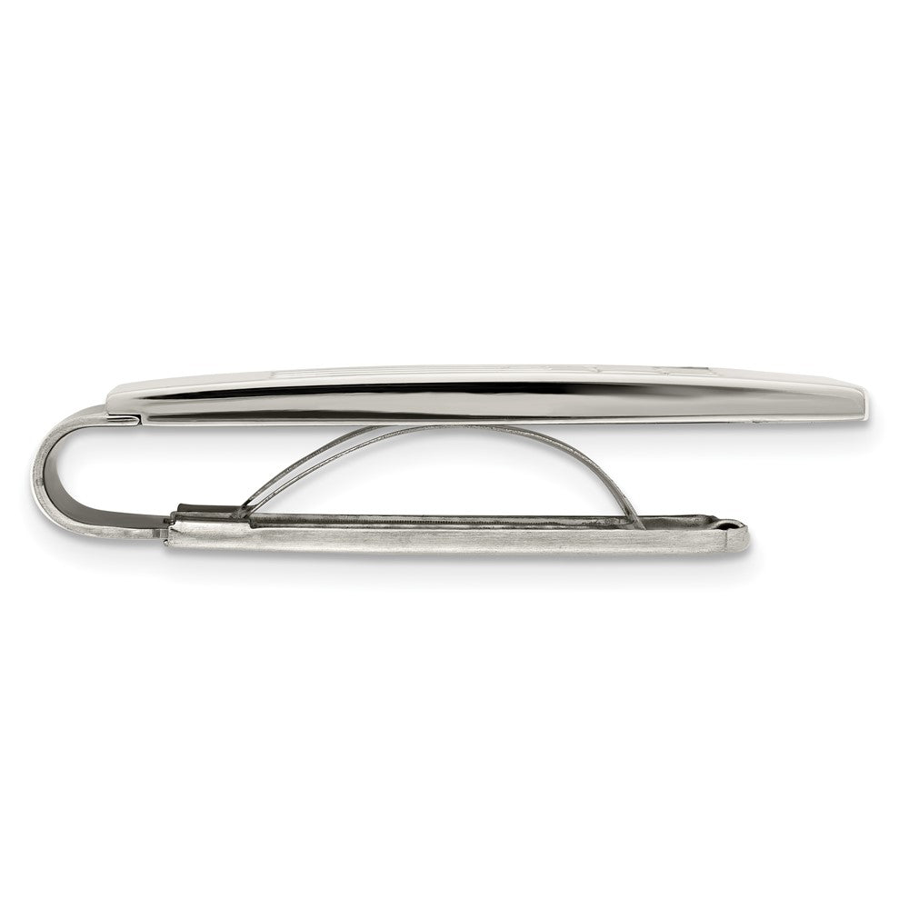 Exclusive Chisel Polished Stainless Steel Money Clip, Stylish Carbon Fiber Inlay
