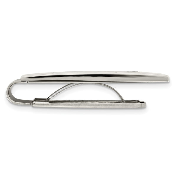 Chisel Polished Stainless Steel Money Clip, Carbon Fiber Inlay