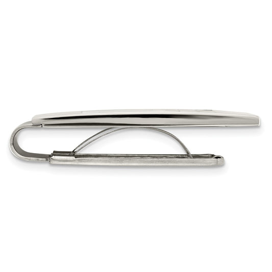 Exclusive Chisel Polished Stainless Steel Money Clip, Stylish Carbon Fiber Inlay