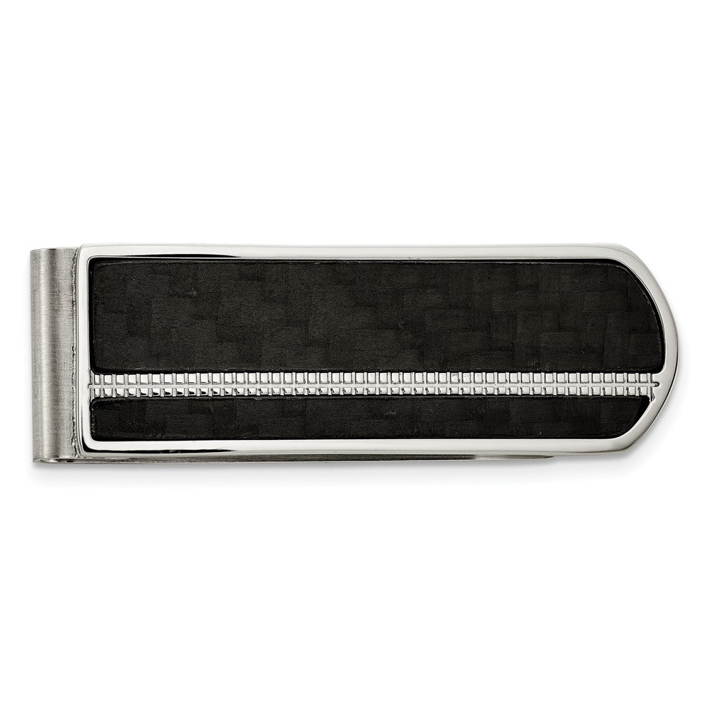 Buy High-Quality Chisel Stainless Steel Money Clip | Stylish Brushed Finish & Carbon Fiber Inlay