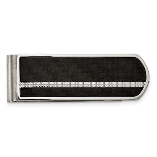 Buy High-Quality Chisel Stainless Steel Money Clip | Stylish Brushed Finish & Carbon Fiber Inlay